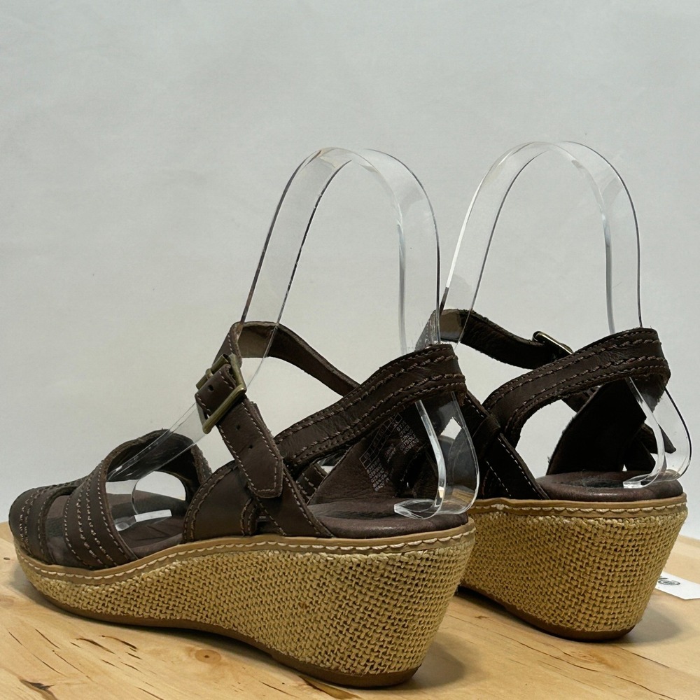 Timberland EarthKeepers Womens Brown Leather Open Toe Wedge Sandal - Size 7 & 38 - Picture 5 of 11